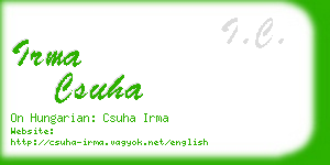 irma csuha business card